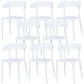 Contemporary Style Chair Armless Chair for Kitchen with Plastic Legs White 8 Piece Set Clearhalo 'Dining Chairs' 'Dining Tables & Seating' 'dining_chair' 'furn' 'furn_dining_chair' 'Furniture' 'Kitchen & Dining Furniture' 5269414