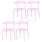 Contemporary Style Chair Armless Chair for Kitchen with Plastic Legs Pink 4 Piece Set Clearhalo 'Dining Chairs' 'Dining Tables & Seating' 'dining_chair' 'furn' 'furn_dining_chair' 'Furniture' 'Kitchen & Dining Furniture' 5269416