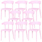 Contemporary Style Chair Armless Chair for Kitchen with Plastic Legs Pink 8 Piece Set Clearhalo 'Dining Chairs' 'Dining Tables & Seating' 'dining_chair' 'furn' 'furn_dining_chair' 'Furniture' 'Kitchen & Dining Furniture' 5269418