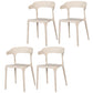 Contemporary Style Chair Armless Chair for Kitchen with Plastic Legs Camel 4 Piece Set Clearhalo 'Dining Chairs' 'Dining Tables & Seating' 'dining_chair' 'furn' 'furn_dining_chair' 'Furniture' 'Kitchen & Dining Furniture' 5269424