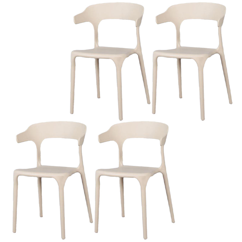 Contemporary Style Chair Armless Chair for Kitchen with Plastic Legs Camel 4 Piece Set Clearhalo 'Dining Chairs' 'Dining Tables & Seating' 'dining_chair' 'furn' 'furn_dining_chair' 'Furniture' 'Kitchen & Dining Furniture' 5269424