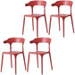 Contemporary Style Chair Armless Chair for Kitchen with Plastic Legs Burgundy 4 Piece Set Clearhalo 'Dining Chairs' 'Dining Tables & Seating' 'dining_chair' 'furn' 'furn_dining_chair' 'Furniture' 'Kitchen & Dining Furniture' 5269429