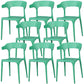 Contemporary Style Chair Armless Chair for Kitchen with Plastic Legs Dark Green 8 Piece Set Clearhalo 'Dining Chairs' 'Dining Tables & Seating' 'dining_chair' 'furn' 'furn_dining_chair' 'Furniture' 'Kitchen & Dining Furniture' 5269434