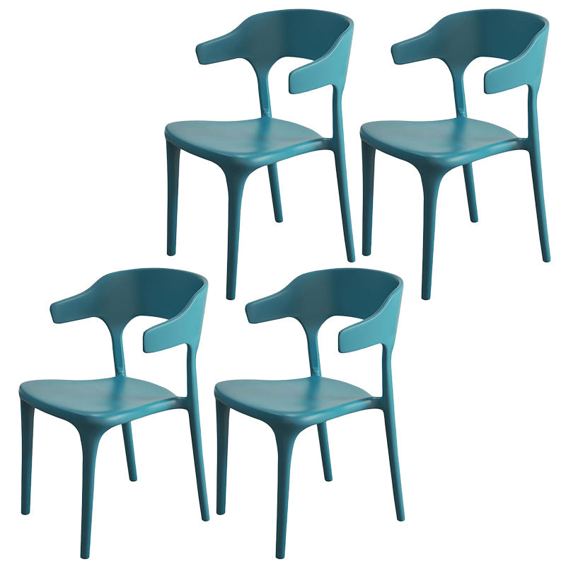 Contemporary Style Chair Armless Chair for Kitchen with Plastic Legs Dark Blue 4 Piece Set Clearhalo 'Dining Chairs' 'Dining Tables & Seating' 'dining_chair' 'furn' 'furn_dining_chair' 'Furniture' 'Kitchen & Dining Furniture' 5269436