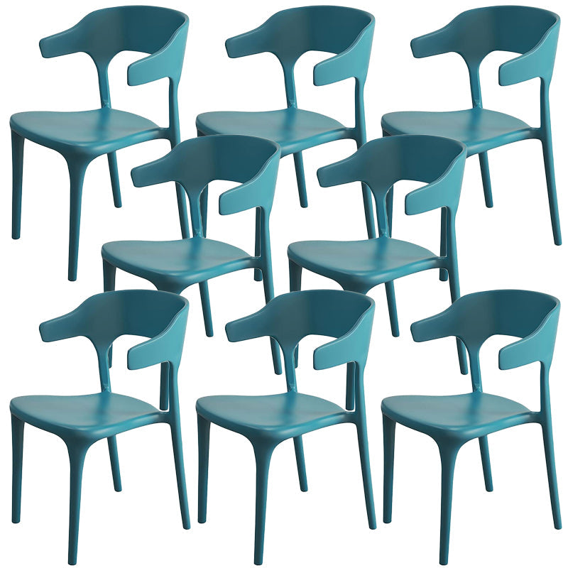 Contemporary Style Chair Armless Chair for Kitchen with Plastic Legs Dark Blue 8 Piece Set Clearhalo 'Dining Chairs' 'Dining Tables & Seating' 'dining_chair' 'furn' 'furn_dining_chair' 'Furniture' 'Kitchen & Dining Furniture' 5269438