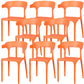 Contemporary Style Chair Armless Chair for Kitchen with Plastic Legs Orange 8 Piece Set Clearhalo 'Dining Chairs' 'Dining Tables & Seating' 'dining_chair' 'furn' 'furn_dining_chair' 'Furniture' 'Kitchen & Dining Furniture' 5269440