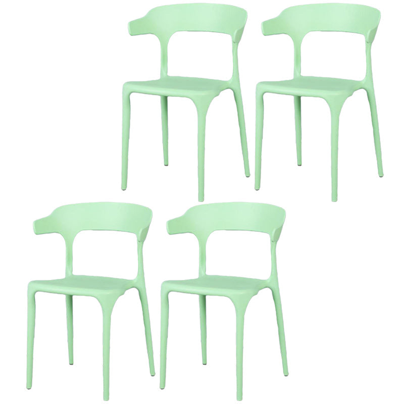 Contemporary Style Chair Armless Chair for Kitchen with Plastic Legs Fruit Green 4 Piece Set Clearhalo 'Dining Chairs' 'Dining Tables & Seating' 'dining_chair' 'furn' 'furn_dining_chair' 'Furniture' 'Kitchen & Dining Furniture' 5269441