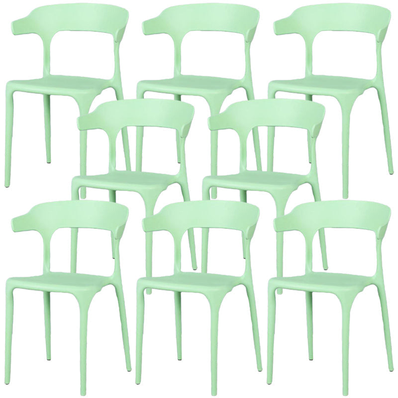 Contemporary Style Chair Armless Chair for Kitchen with Plastic Legs Fruit Green 8 Piece Set Clearhalo 'Dining Chairs' 'Dining Tables & Seating' 'dining_chair' 'furn' 'furn_dining_chair' 'Furniture' 'Kitchen & Dining Furniture' 5269442