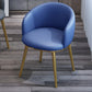 Glam Bedroom Solid Back Arm Chair Matte Finish Leather Dining Chair