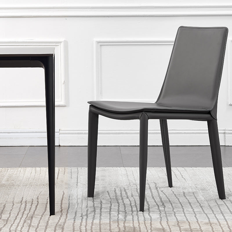 Sala riunioni Solid Designer Stile Stella laterale Sedia da pranzo in pelle finitura