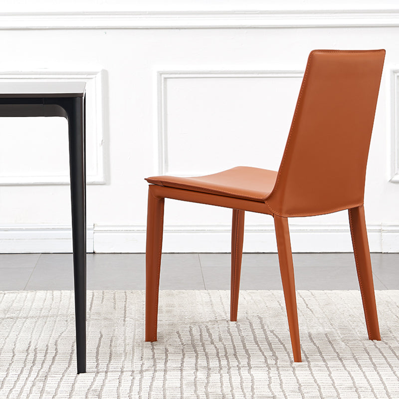 Sala riunioni Solid Designer Stile Stella laterale Sedia da pranzo in pelle finitura