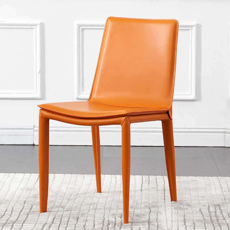 Sala riunioni Solid Designer Stile Stella laterale Sedia da pranzo in pelle finitura