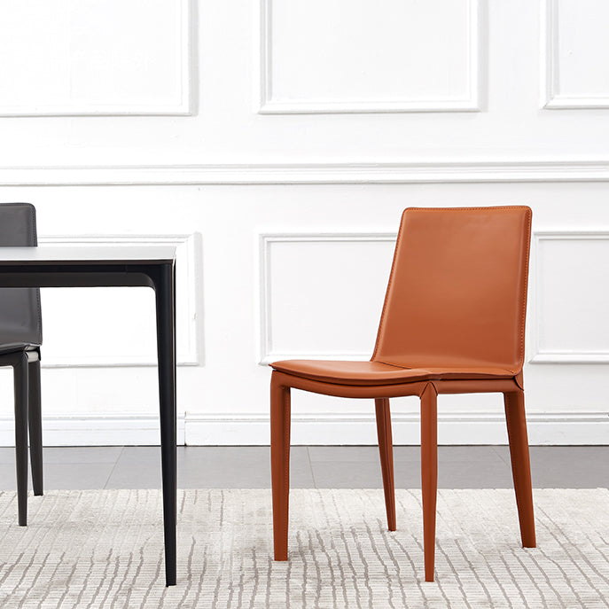 Sala riunioni Solid Designer Stile Stella laterale Sedia da pranzo in pelle finitura