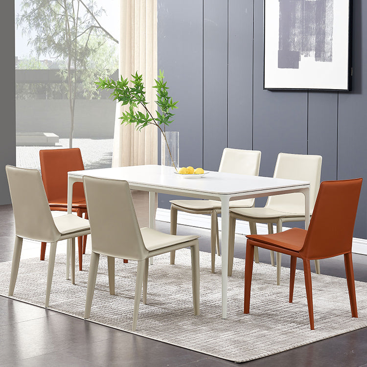 Sala riunioni Solid Designer Stile Stella laterale Sedia da pranzo in pelle finitura