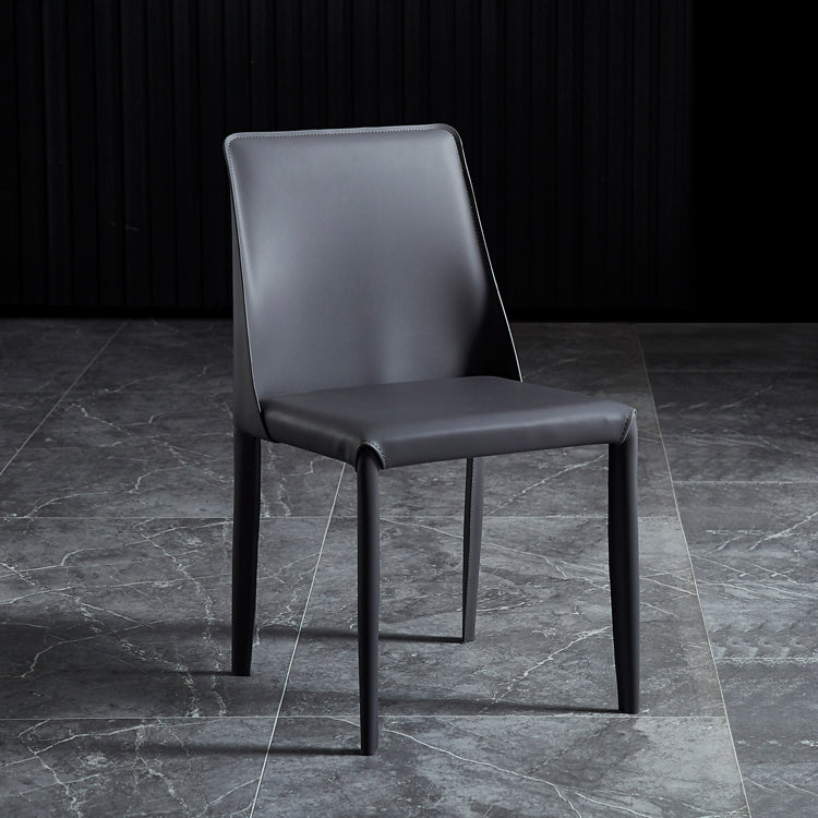 Silla lateral de estilo sólido de estilo sólido sólido silla de comedor de cuero