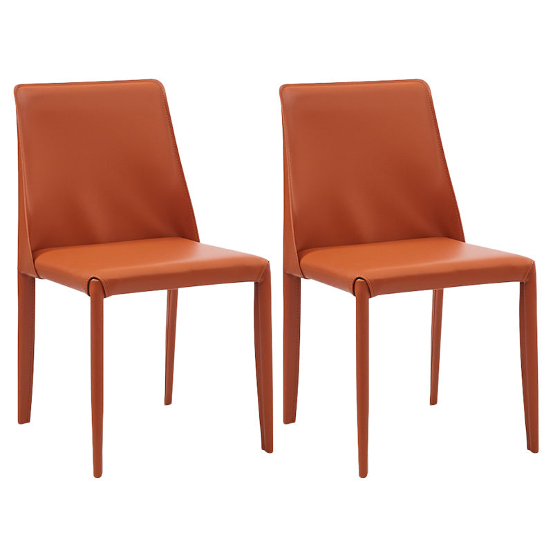 Silla lateral de estilo sólido de estilo sólido sólido silla de comedor de cuero