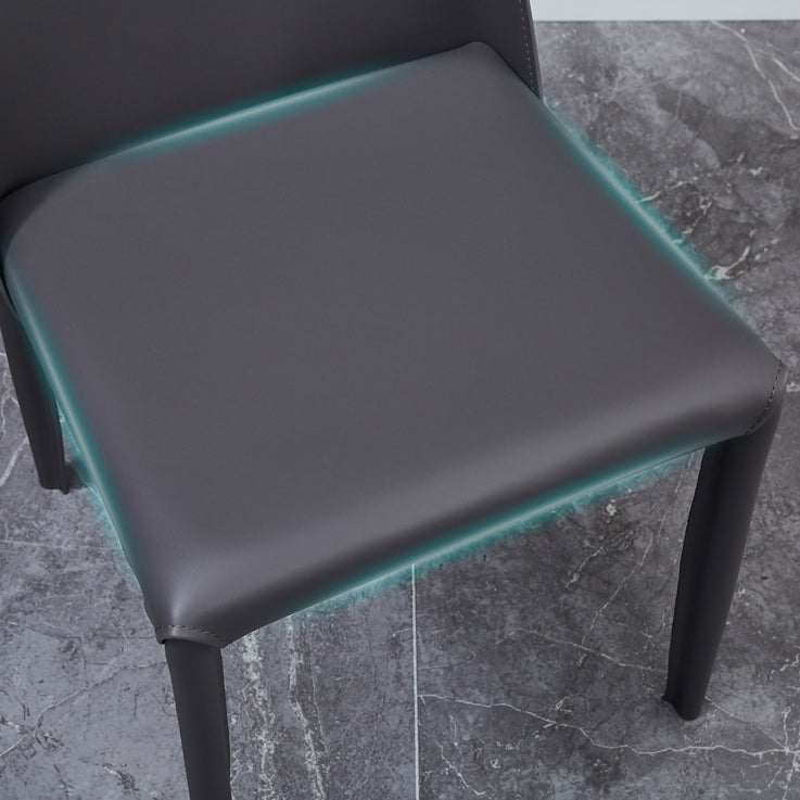 Silla lateral de estilo sólido de estilo sólido sólido silla de comedor de cuero