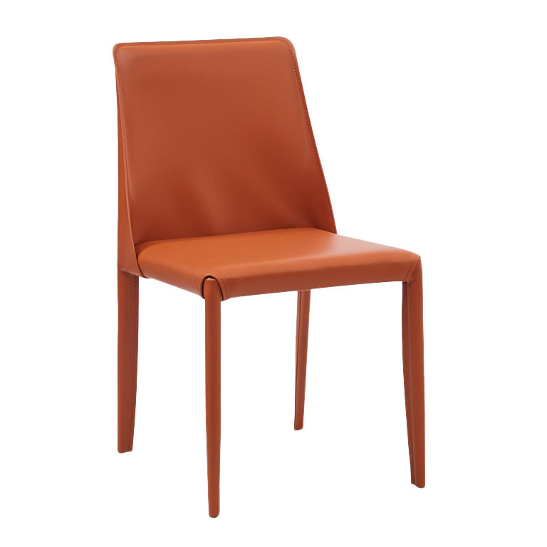 Silla lateral de estilo sólido de estilo sólido sólido silla de comedor de cuero