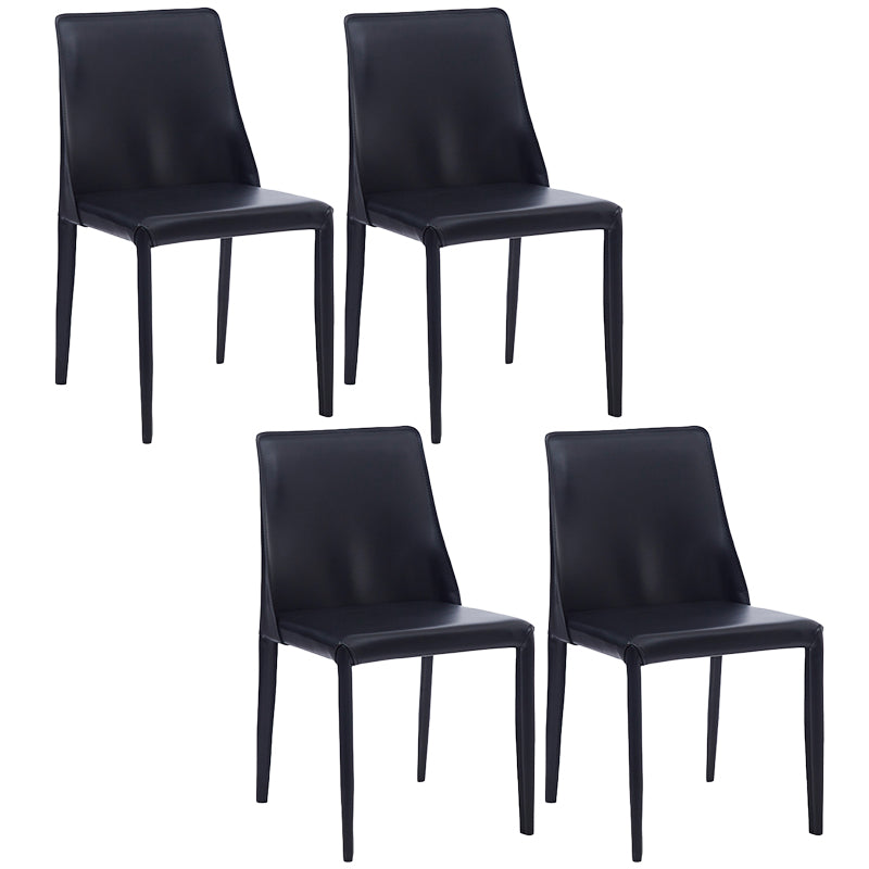 Silla lateral de estilo sólido de estilo sólido sólido silla de comedor de cuero