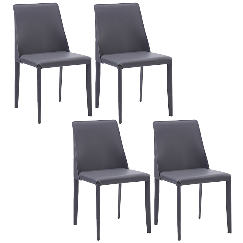 Silla lateral de estilo sólido de estilo sólido sólido silla de comedor de cuero