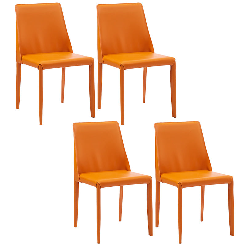 Silla lateral de estilo sólido de estilo sólido sólido silla de comedor de cuero