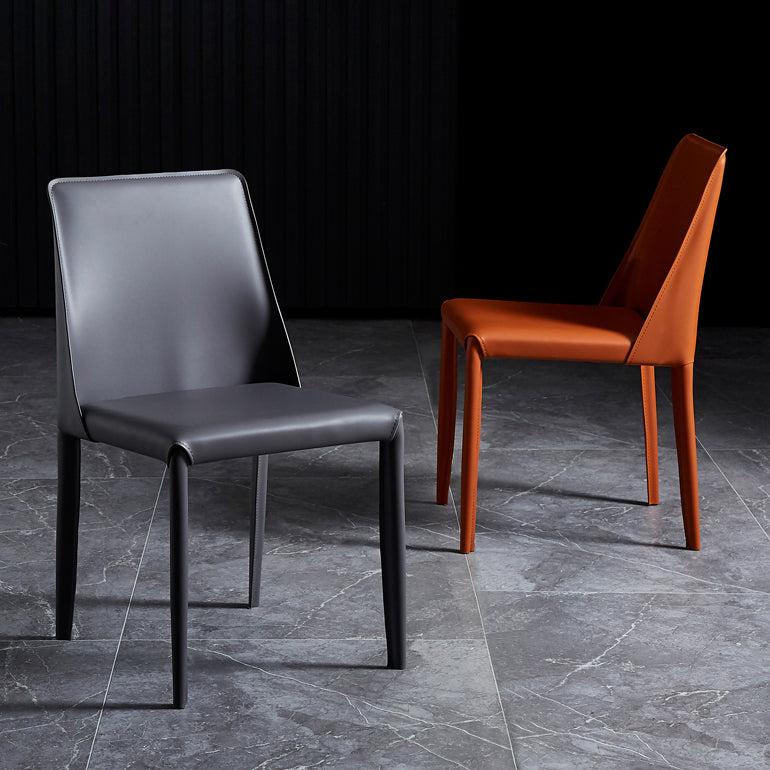 Silla lateral de estilo sólido de estilo sólido sólido silla de comedor de cuero