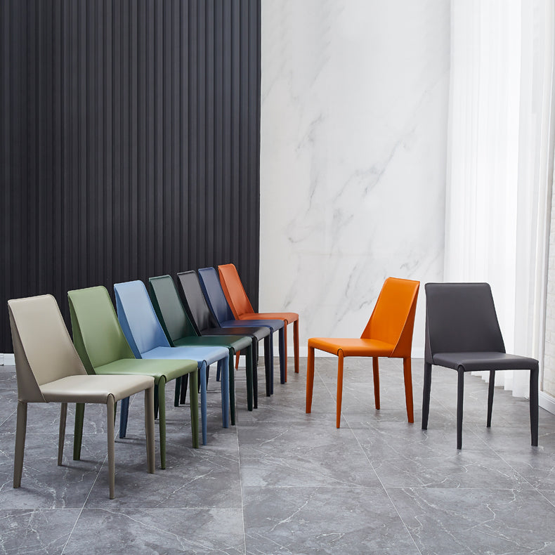 Silla lateral de estilo sólido de estilo sólido sólido silla de comedor de cuero