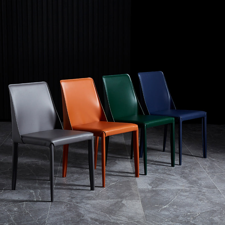 Silla lateral de estilo sólido de estilo sólido sólido silla de comedor de cuero