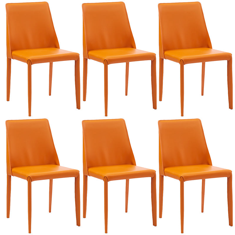 Silla lateral de estilo sólido de estilo sólido sólido silla de comedor de cuero