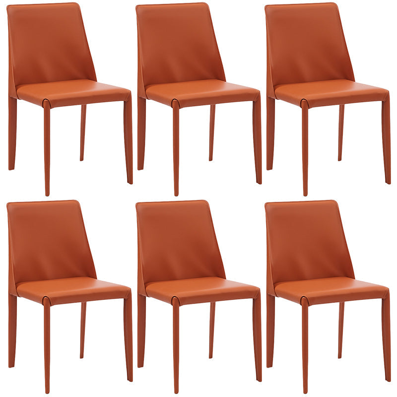 Silla lateral de estilo sólido de estilo sólido sólido silla de comedor de cuero
