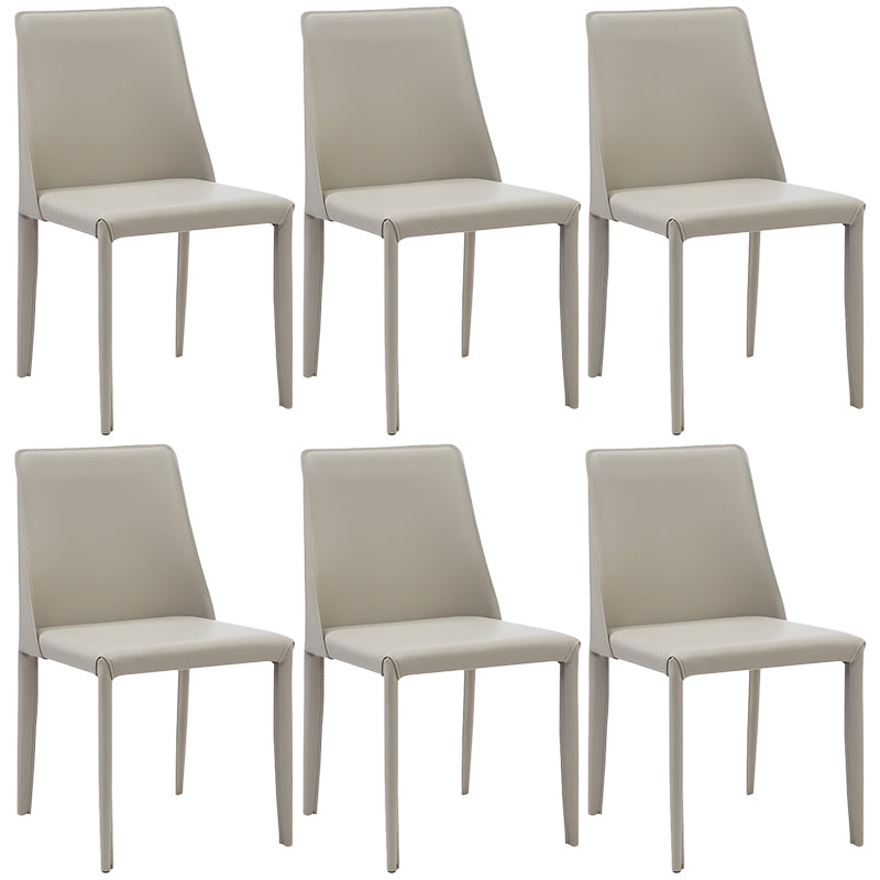 Silla lateral de estilo sólido de estilo sólido sólido silla de comedor de cuero