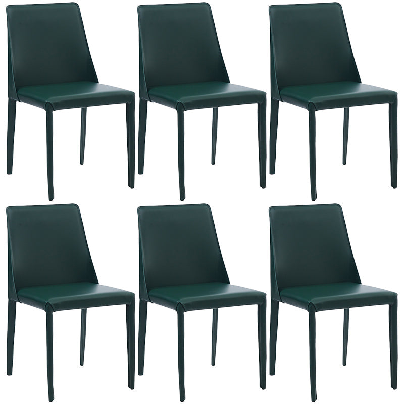 Silla lateral de estilo sólido de estilo sólido sólido silla de comedor de cuero