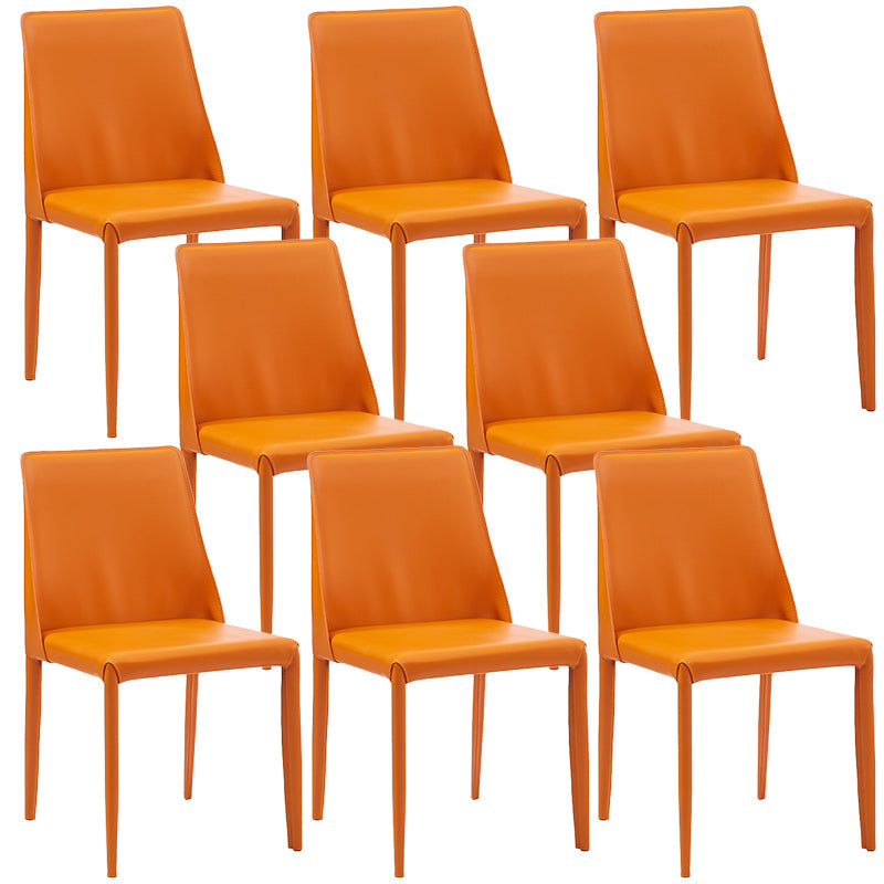 Silla lateral de estilo sólido de estilo sólido sólido silla de comedor de cuero