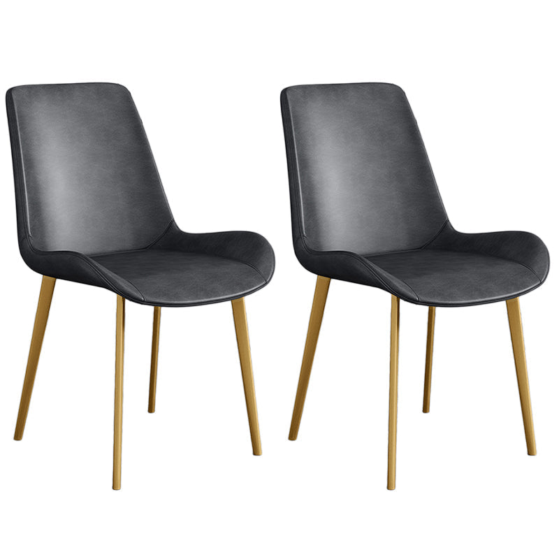 Cafetería sólida silla lateral silla lateral sillas de comedor de cuero falso