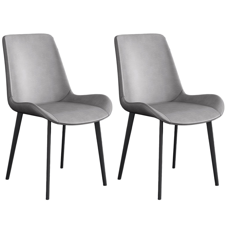 Cafetería sólida silla lateral silla lateral sillas de comedor de cuero falso