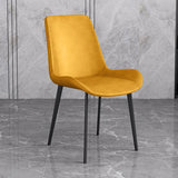 Coffee Shop Solid Back Glam Side Chair Matte Finish Faux Leather Dining Chairs