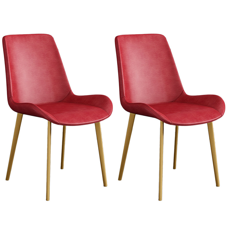 Cafetería sólida silla lateral silla lateral sillas de comedor de cuero falso