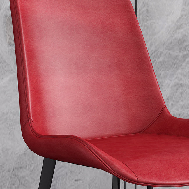 Cafetería sólida silla lateral silla lateral sillas de comedor de cuero falso