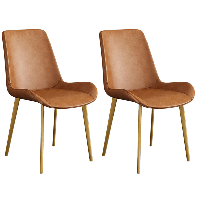 Cafetería sólida silla lateral silla lateral sillas de comedor de cuero falso