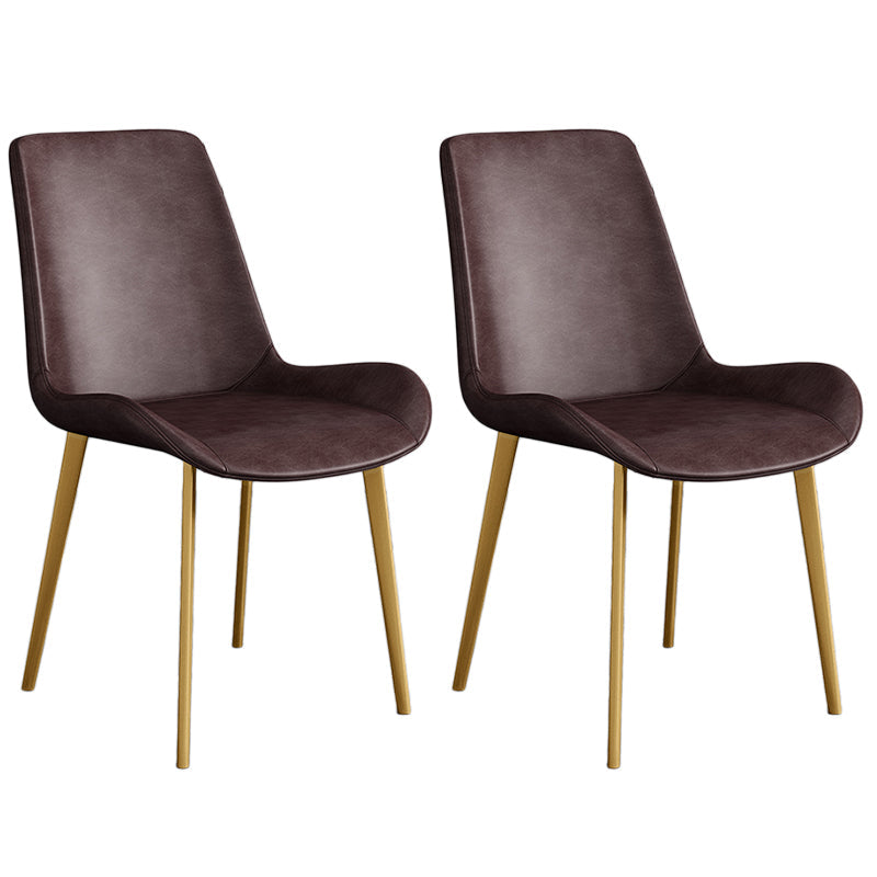 Cafetería sólida silla lateral silla lateral sillas de comedor de cuero falso