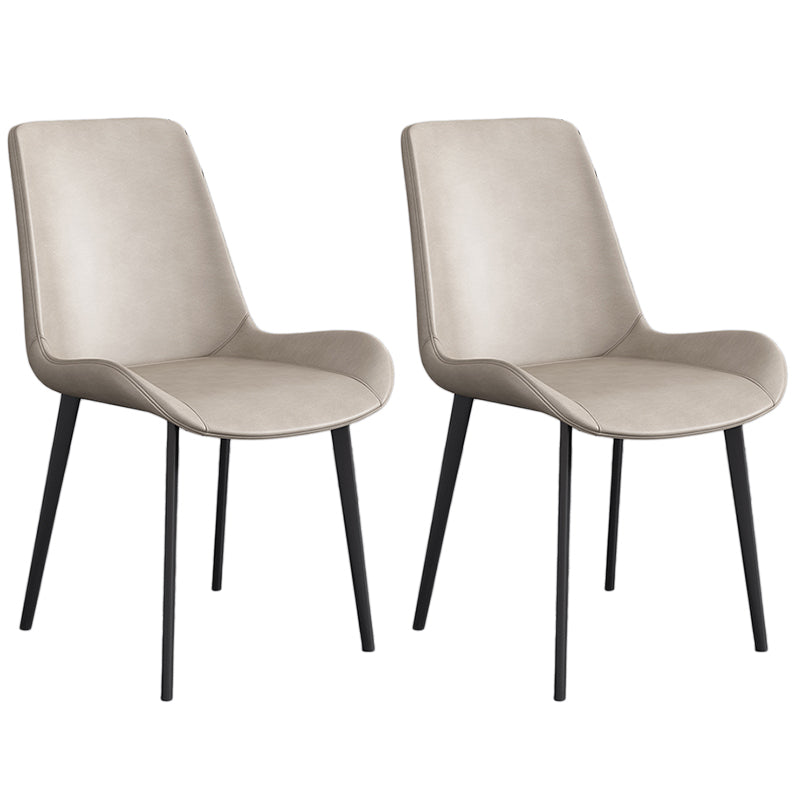 Cafetería sólida silla lateral silla lateral sillas de comedor de cuero falso