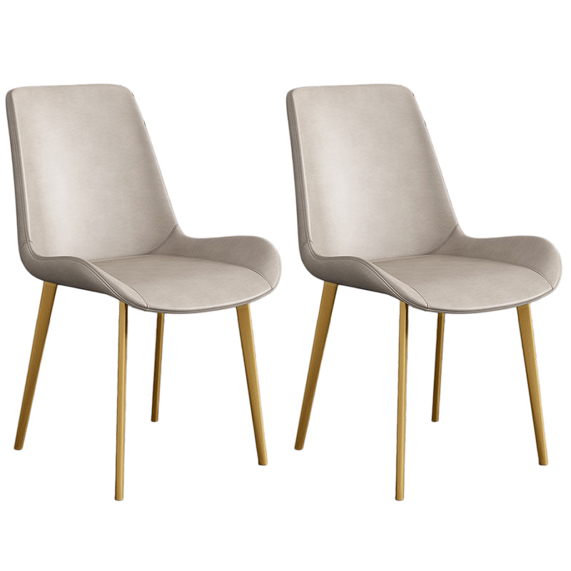 Cafetería sólida silla lateral silla lateral sillas de comedor de cuero falso