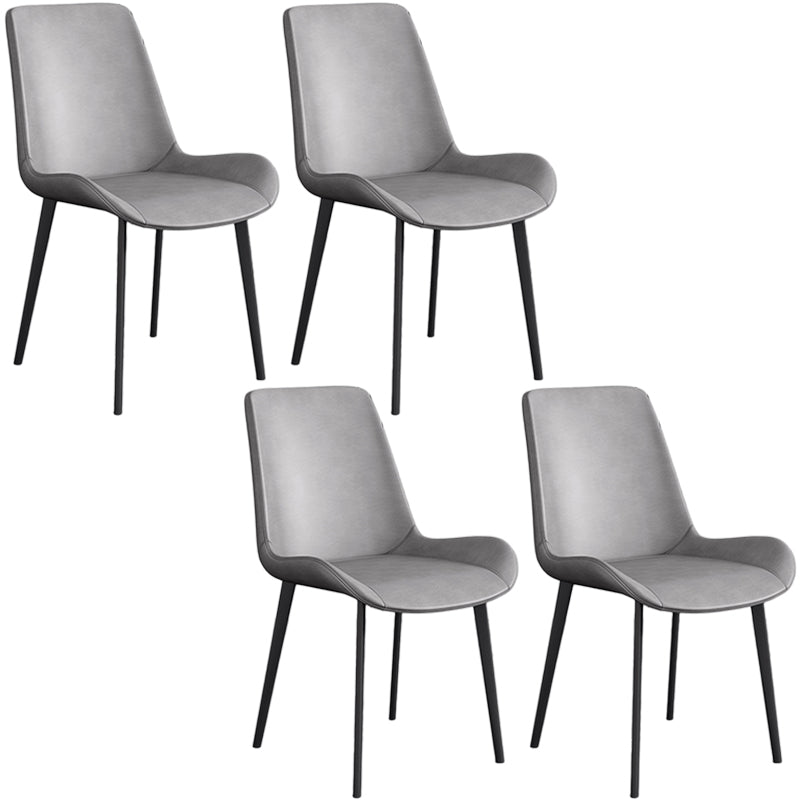 Cafetería sólida silla lateral silla lateral sillas de comedor de cuero falso