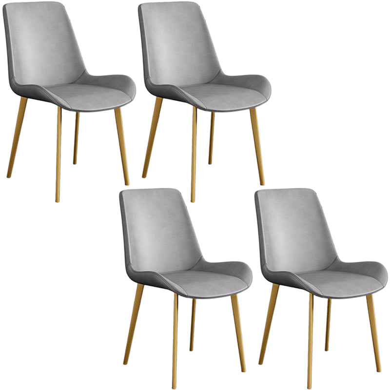 Cafetería sólida silla lateral silla lateral sillas de comedor de cuero falso