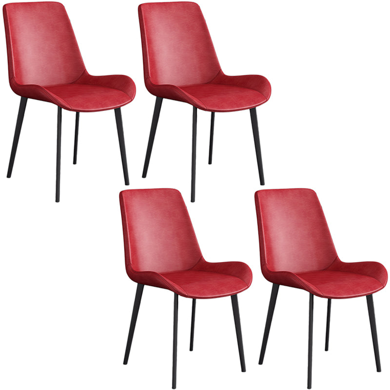 Cafetería sólida silla lateral silla lateral sillas de comedor de cuero falso