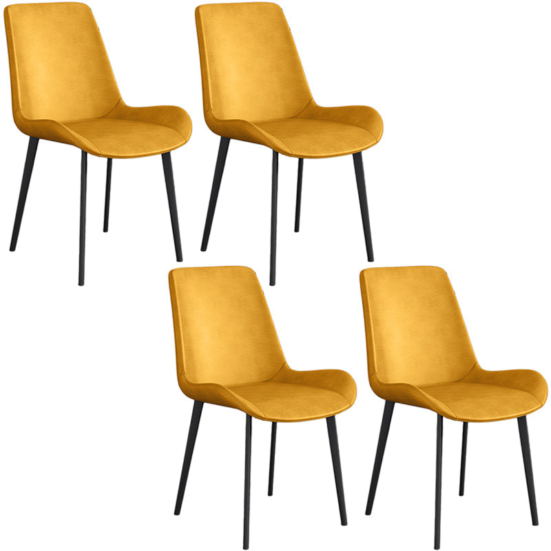 Cafetería sólida silla lateral silla lateral sillas de comedor de cuero falso