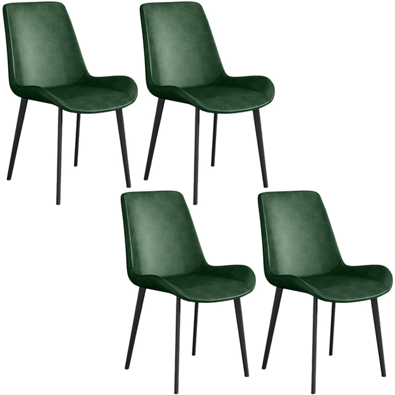 Cafetería sólida silla lateral silla lateral sillas de comedor de cuero falso