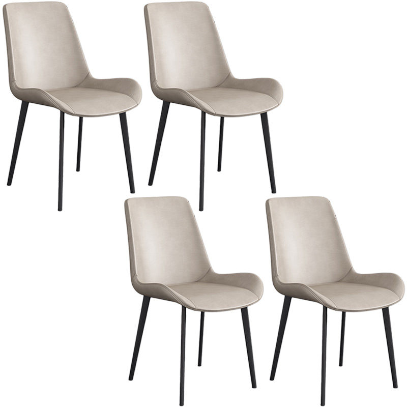 Cafetería sólida silla lateral silla lateral sillas de comedor de cuero falso