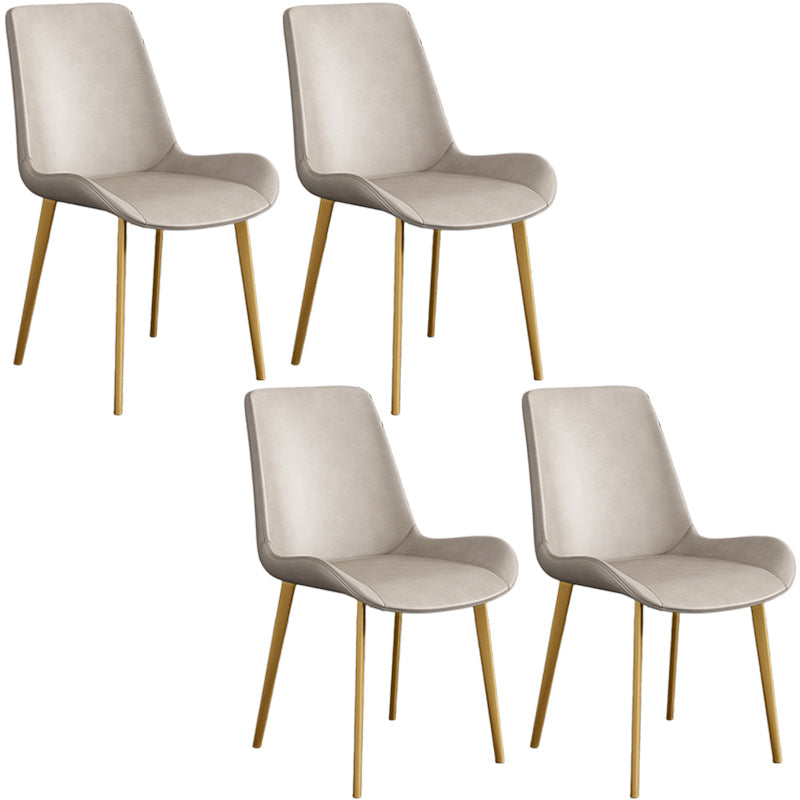 Cafetería sólida silla lateral silla lateral sillas de comedor de cuero falso