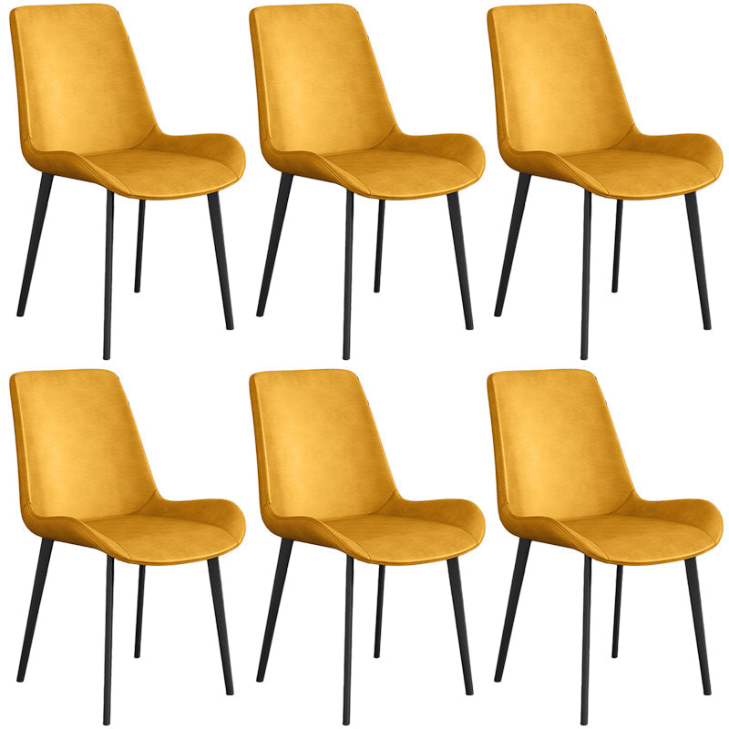 Cafetería sólida silla lateral silla lateral sillas de comedor de cuero falso